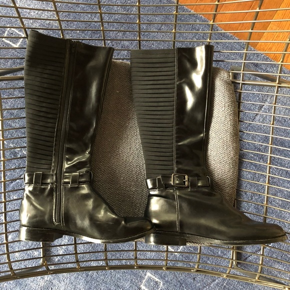 Calvin Klein knee high leather riding boots NEW nw - Picture 1 of 8